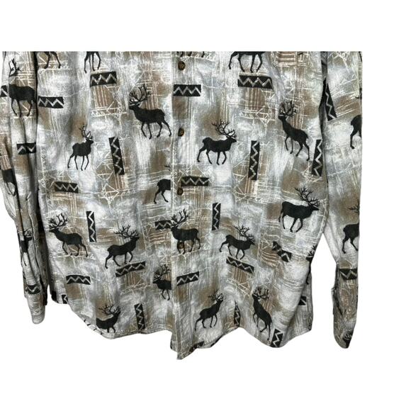 Woolrich 1990's Deer Elk Long Sleeve Flannel Shirt Men's XL Made in Turkey - Picture 3 of 6